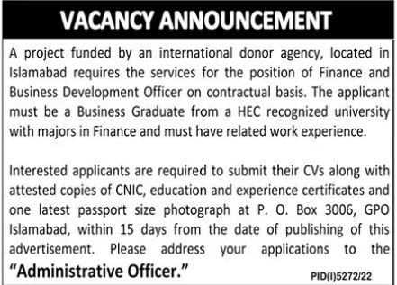 Latest Public Sector Agency Management Posts Islamabad 2023