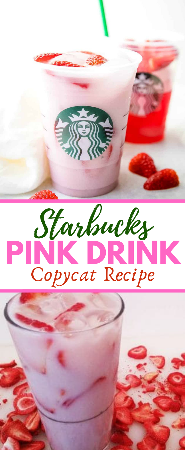 Starbucks Pink Drink Recipe #copycat #mixeddrink