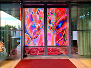 Dynamic video wall installation at the hotel entrance, JW Marriott Singapore Beach Road, 2021