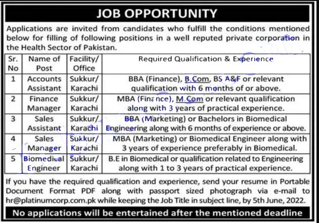 Private Jobs in Karachi 2022 – Latest Private Jobs in Karachi 2022 Advertisement
