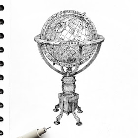 07-The-world-globe-Ink-drawings-Chewie-Co-www-designstack-co
