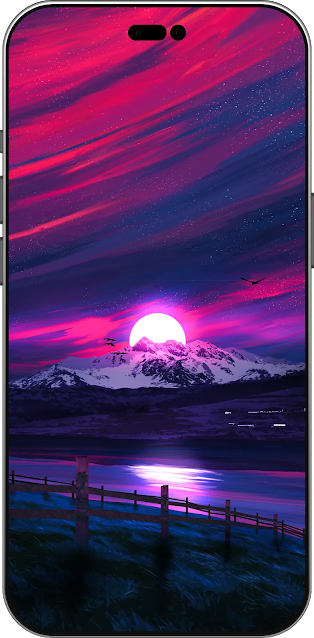 Beautiful Landscape moon night Background Wallpaper for Phone