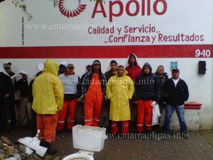 Protestan trabajadores de empresa Apollo en Reynosa 