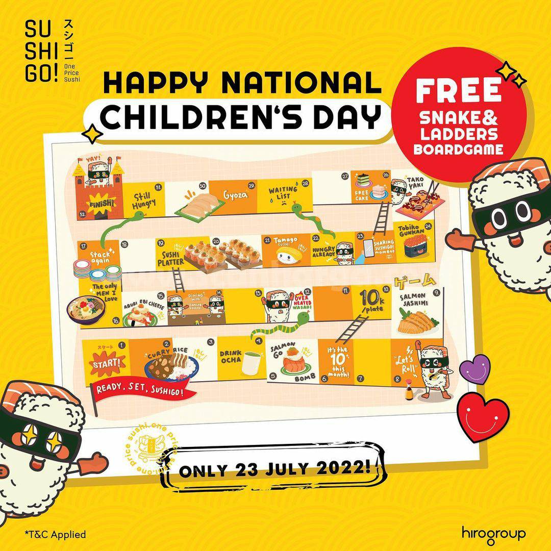 SUSHI GO! Promo Children’s Day - FREE Snack & Ladders BoardGame