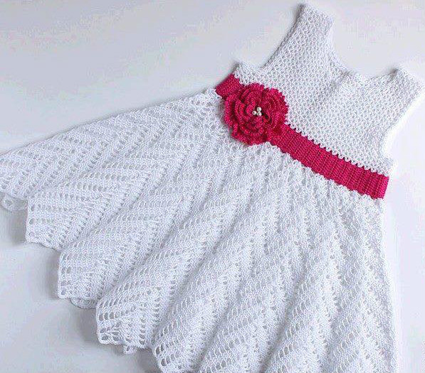 Beautiful Crochet Dress for Babies - Free Diagrams