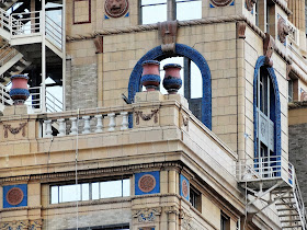 Architectural detail - Top level of Niels Esperson Building 