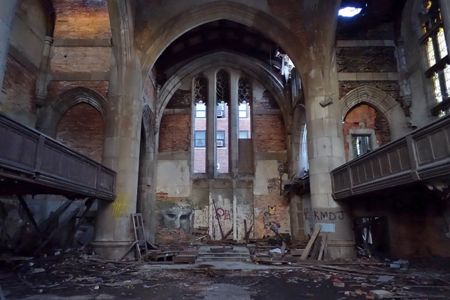 City Methodist Church Abandoned Gothic Ruins in Gary Indiana
