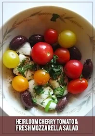 Heirloom Cherry Tomato and Fresh Mozzarella Salad | therisingspoon.com