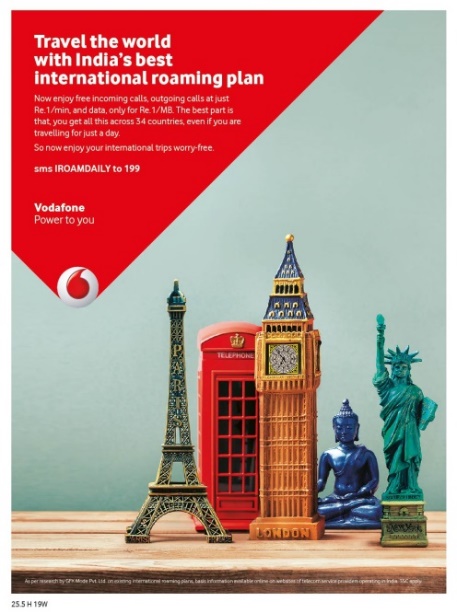 Vodafone India launches India’s best International Roaming Plan for Post & Prepaid Customers