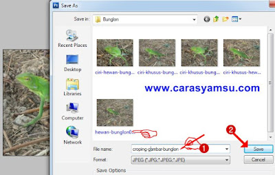 Cara memberi nama file pada file foto hasil croping
