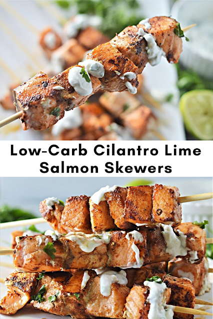 Low-Carb Cilantro Lime Salmon Skewers