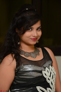 Shrisha Dasari in Sleeveless Short Black Dress At Follow Follow U Audio Launch 057.JPG