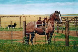 paisajes-campos-con-caballos corceles-pinturas-realistas