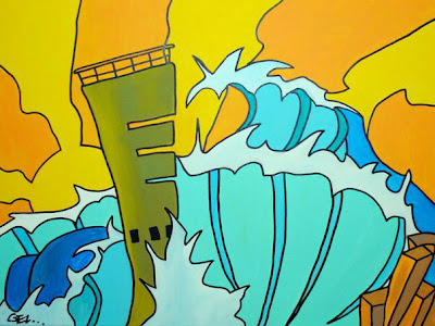 gel clemmer surf art surfboard art surf painting original painting