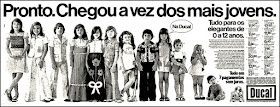 Ducal,  anos 70, Moda anos 70; propaganda anos 70; história da década de 70; reclames anos 70; brazil in the 70s; Oswaldo Hernandez 