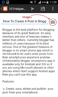 How to add images in blogger app