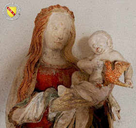 MARTHEMONT (54) - Eglise paroissiale : Vierge à l'Enfant (XVIe siècle)