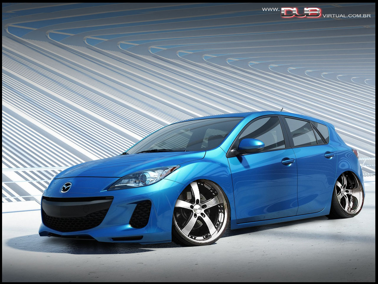 Novo Mazda 3 tuning e rebaixado