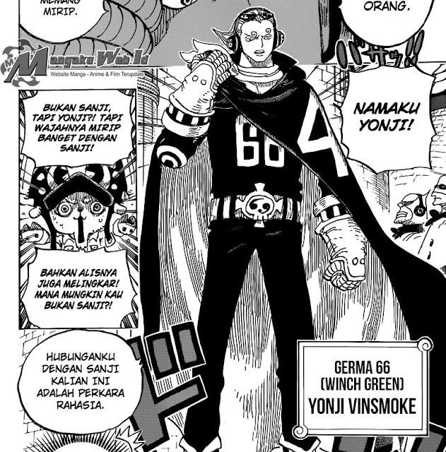 Sinopsis One Piece Chapter 826: Kemunculan Keluarga Vinsmoke, Reiju + Yonji vs Bajak Laut Topi Jerami 