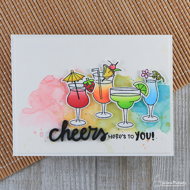 Cheers To You Card by Juliana Michaels featuring Cocktail Mixers Stamp Set by Newton's Nook Designs