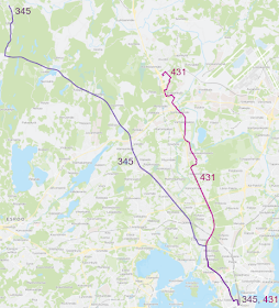 Linja 345: Helsinki - Rinnekoti nykyisellään. Linja 431: Helsinki - Kivistö. Kuninkaantammen uusi liittymä sijoittuu Kuninkaantammen asuinalueen eteläpuolelle, Hakuninmaan asuinalueen pohjoispuolelle.