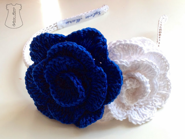 diadema hecha en crochet, haarreifen gehäkeln