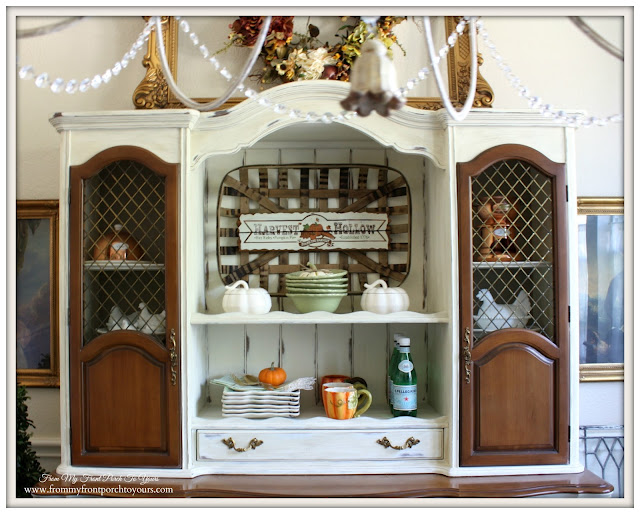 French Country- Farmhouse-Dining Room Hutch-Fall Dining Room-From My Front Porch To Yours