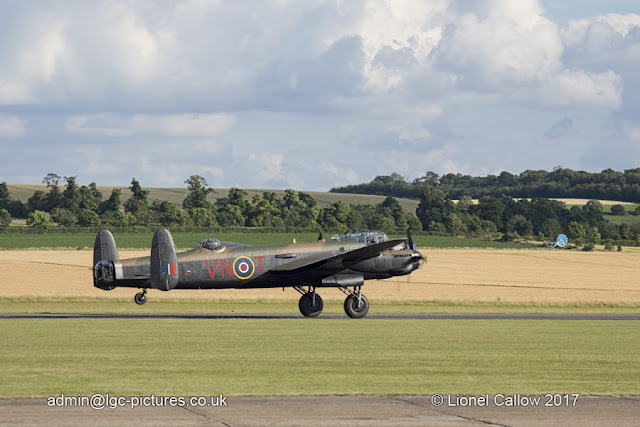 BBMF Lancaster taking off Duxford