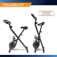 Marcy NS-654 Black Foldable Upright Exercise Bike, image, features compared with NS-652, with 8 magnetic resistance levels