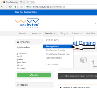  Setting Dns domain exabytes Ke Blogspot