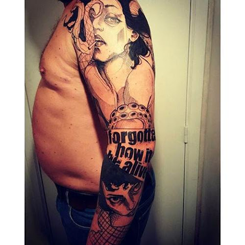 The Gritty Sketch Style Tattoos Of Lea Nahon