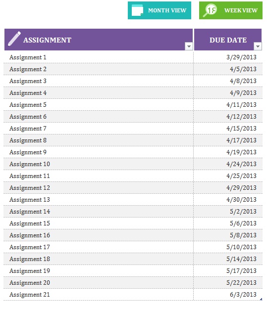 Student Assignment Planner