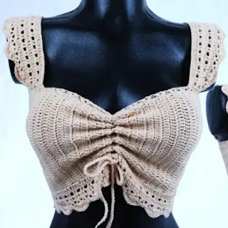 Top Beige a Crochet