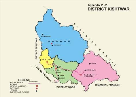 Tourist Map Of Kashmir. MAP SHOWING THE BOUNDARIES OF