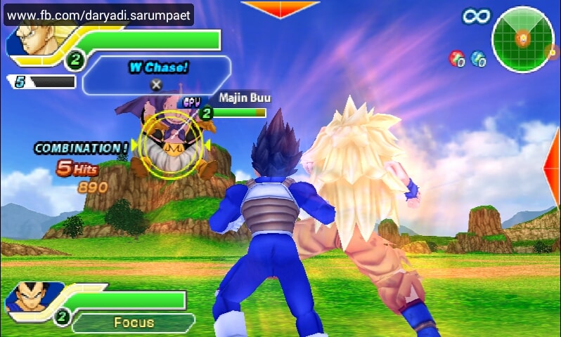 dragon ball z tenkaichi tag team psp game super saiyan 3 goku feat vegeta min