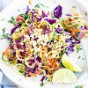Thai Zucchini Noodle Salad with Cabbage #vegan #recipevegetarian
