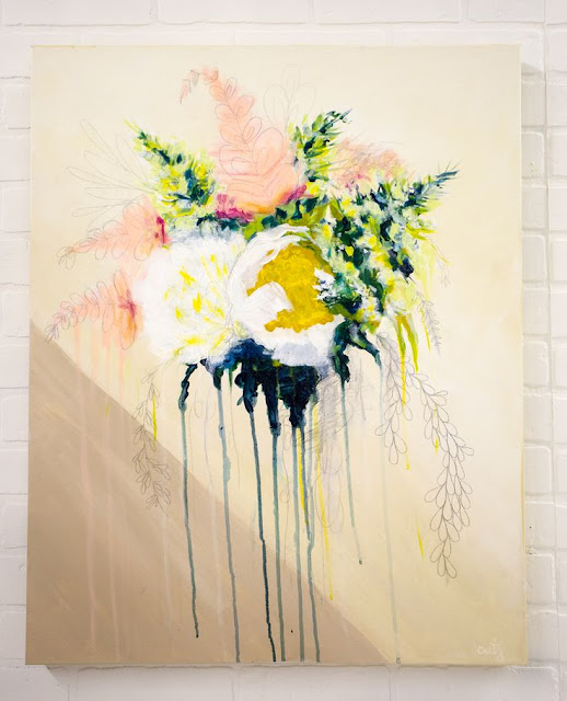 abstract floral paintings by Megan Carty