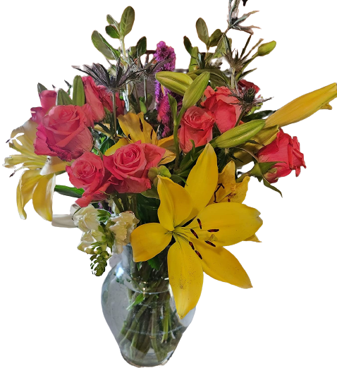 Bouquets Joyful Wishes, With Vase