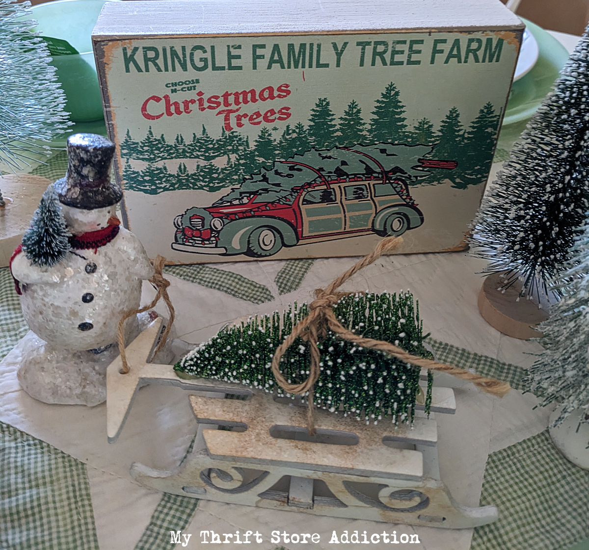 whimsical Christmas tree farm table setting