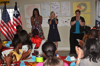 Flotus at a women education center in Monrovia