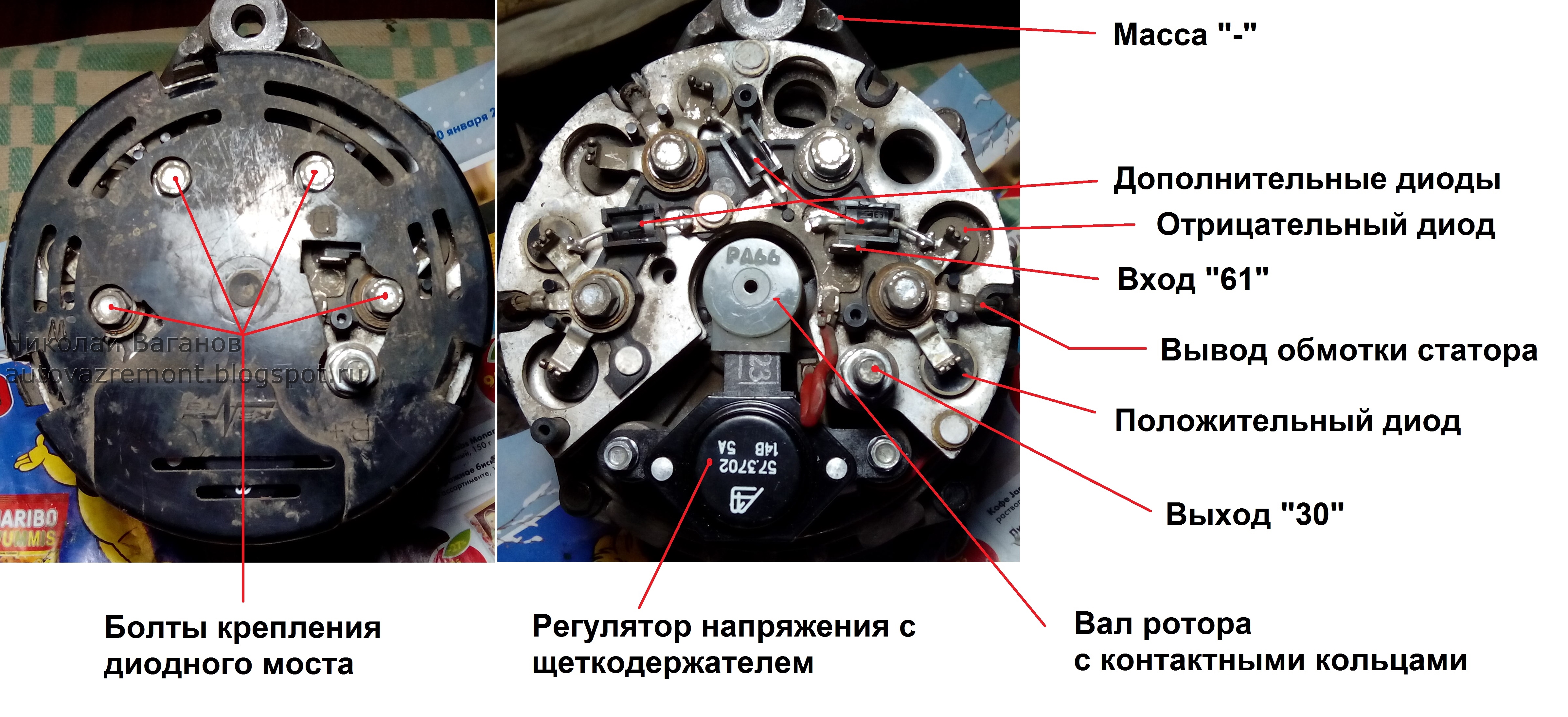 Неисправность регулятора напряжения. Схема диодного моста генератора 9412.3701. Диодный мост генератора 2107. Генератор ВАЗ 2107 37.3701 диодный мост. Генератор от 2107 диодный мост.