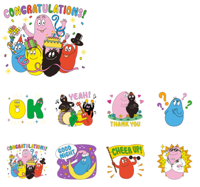 LINE Bubble 2×BARBAPAPA聯名貼圖