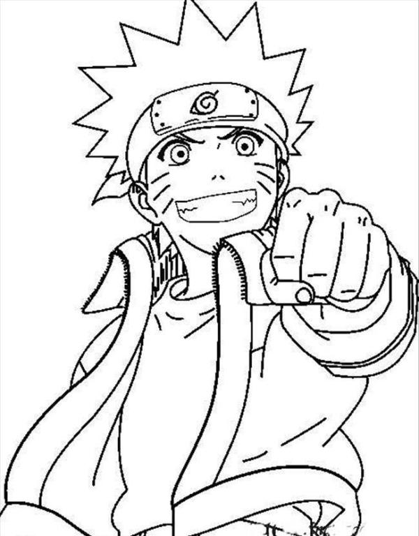  Sketsa  gambar  naruto saat beraksi untuk belajar mewarnai anak