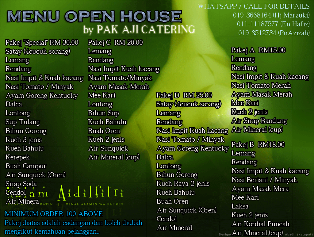 menu open house hari raya