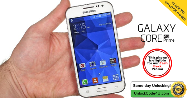 Factory Unlock Code for Samsung Galaxy Core Prime