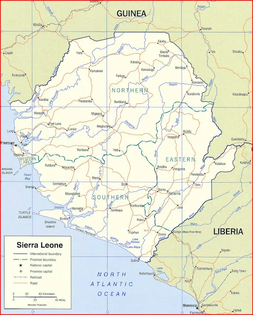 Gambar Peta politik Sierra Leone