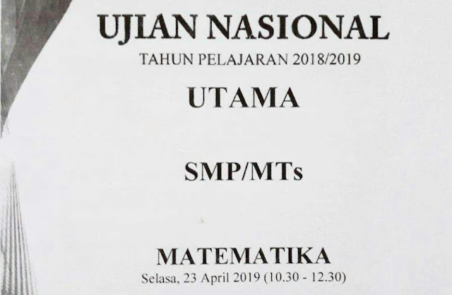 Kunci Jawaban Un Matematika Smp 2019 Nomor 1 20 Matematika