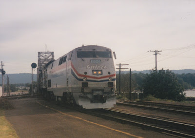 Amtrak B40-8P #808 in Vancouver, Washingon, on July 13, 1997