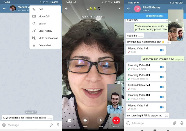 ejemplo de videollamada telegram