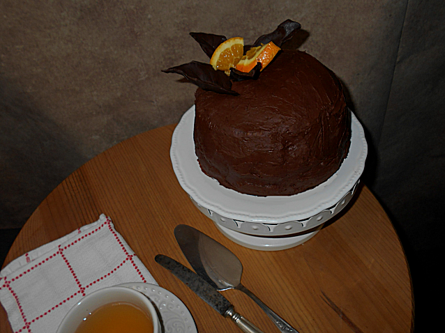 bolo em espiral de laranja e chocolate